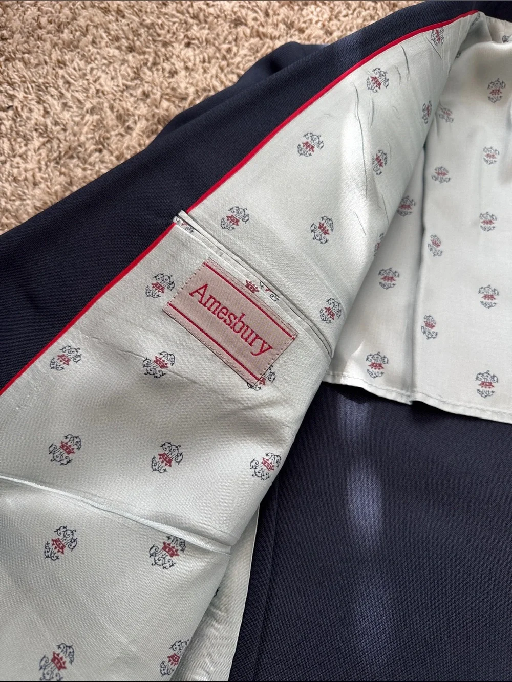 Classic Navy Men's Tailored Two-Button Blazer with Gold Buttons